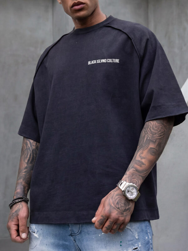 Мъжка черна Oversized тениска