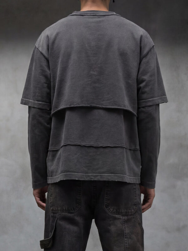 Мъжка сива Oversized блуза с дълъг ръкав