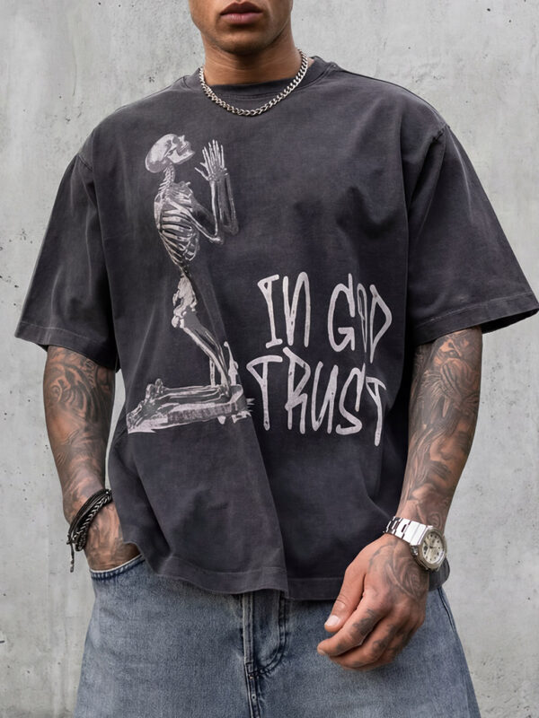 Мъжка Oversized тениска In God Trust