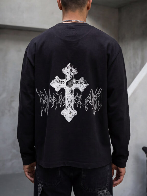 Мъжка черна блуза с дълъг ръкав Cross
