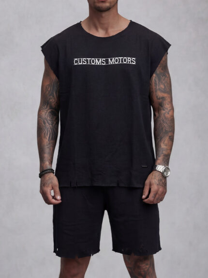 Мъжки черен летен комплект "Customs Motors"