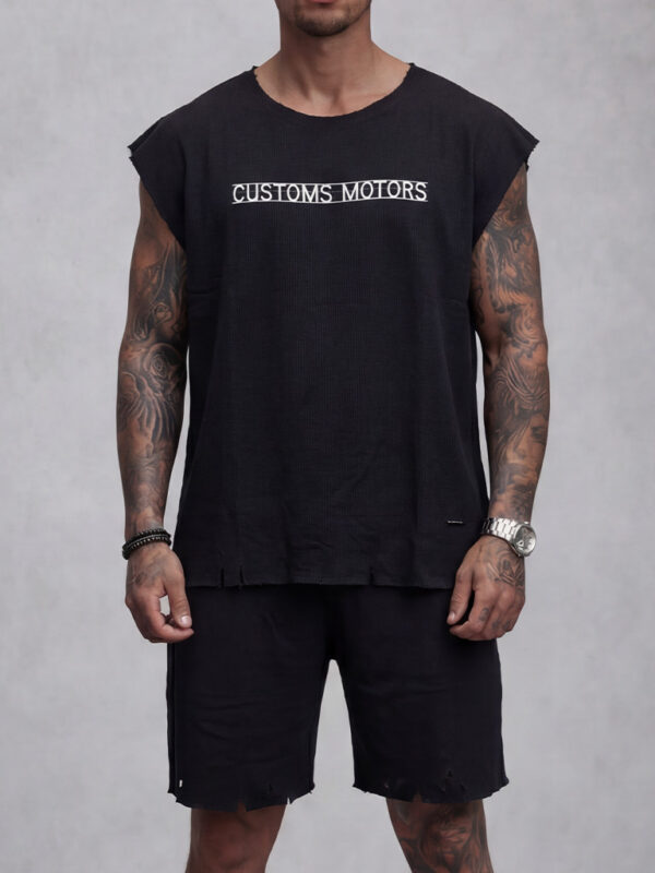 Мъжки черен летен комплект "Customs Motors"