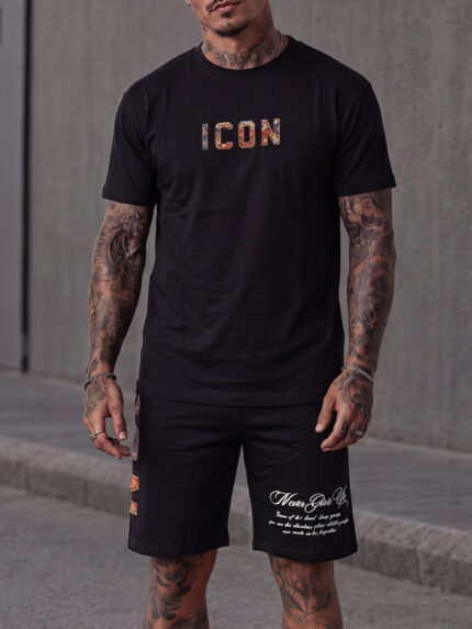 Мъжки черен летен комплект "ICON"