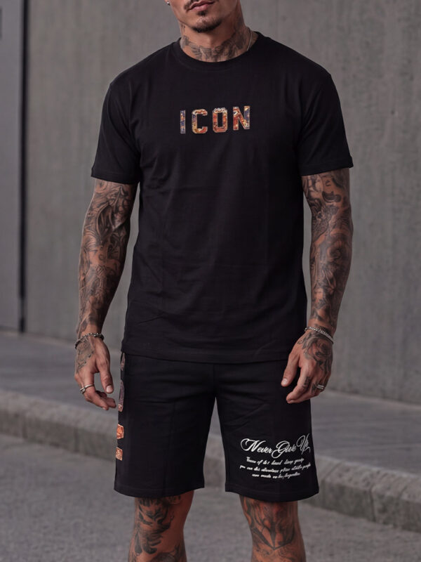 Мъжки черен летен комплект "ICON"